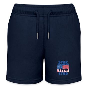 Star Spangled Stud Signe de paix Drapeau des États-Unis - Short de jogging enfant bio Stanley/Stella - bleu marine - Devant