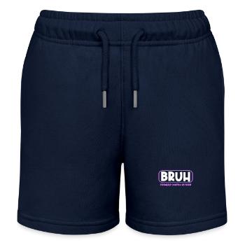 Bruh Formerly Known As Mom Cool and Funny - Kids Organic Sweat Shorts by Stanley/Stella - navy - Front