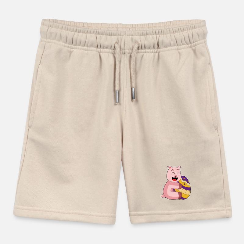 Pig Easter Easter Egg Kids Organic Sweat Shorts by Stanley/Stella