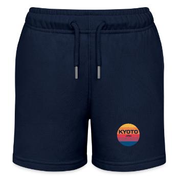 Kyoto Japan Retro Sunset Souvenir - Kinder Organic Joggingshorts Mini Bolter von Stanley/Stella - Navy - Vorne