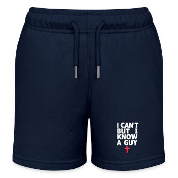 Je ne peux pas, mais je connais une croix de Jésus - Short de jogging enfant bio Stanley/Stella - bleu marine - Devant
