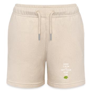 Neuseeland Souvenir: Keep Calm And Get Your Kiwi - Kinder Organic Joggingshorts Mini Bolter von Stanley/Stella - Natur - Vorne
