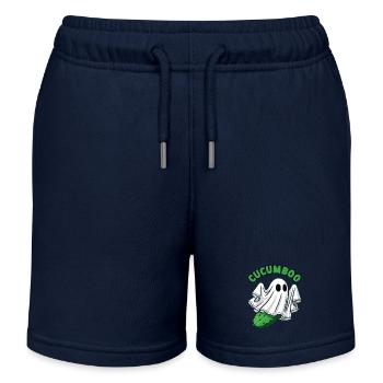 Cucumboo Funny Cucumber Halloween Costume Ghost Bo - Kids Organic Sweat Shorts by Stanley/Stella - navy - Front