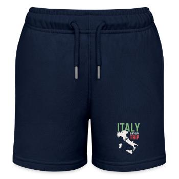 Italy Birthday Trip - Kids Organic Sweat Shorts by Stanley/Stella - navy - Front