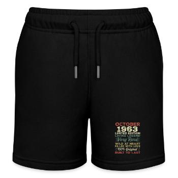 1963 October 1963 Birthday October 1963 Original - Kids Organic Sweat Shorts by Stanley/Stella - navy - Front
