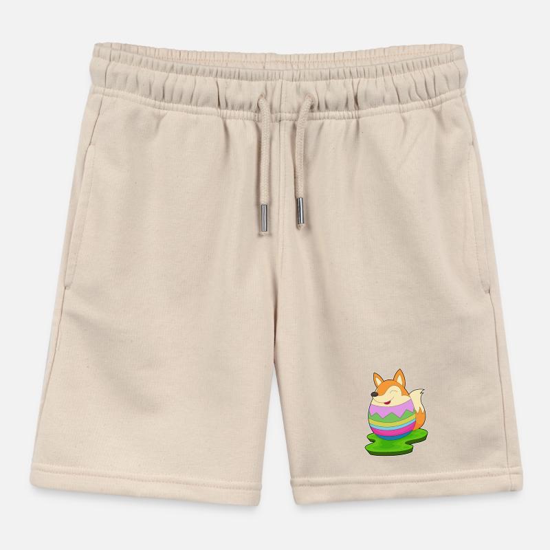Fox Easter Easter Egg Kids Organic Sweat Shorts by Stanley/Stella