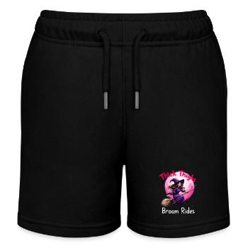 cuisses épaisses Halloween balais promenades Fun sorcière Art - Short de jogging enfant bio Stanley/Stella - bleu marine - Devant
