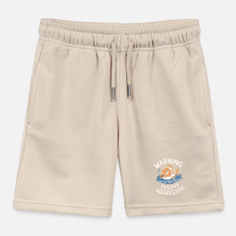 Warning Passive-Aggressive Fish Kids Organic Sweat Shorts by Stanley/Stella