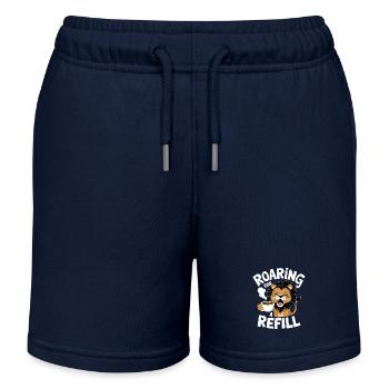 Lion du café - Rugir pour une recharge - Short de jogging enfant bio Stanley/Stella - bleu marine - Devant