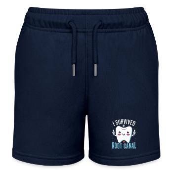 Soins dentaires Soins dentaires Traitement de canal - Short de jogging enfant bio Stanley/Stella - bleu marine - Devant