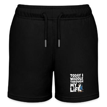 Aujourd’hui, je me dandine dans ma vie avec style - Short de jogging enfant bio Stanley/Stella - bleu marine - Devant