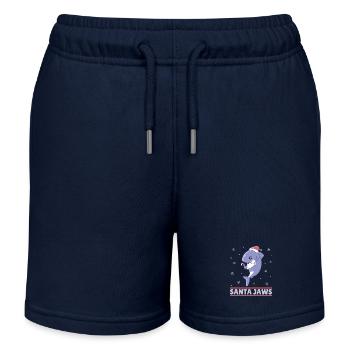 Der weiße Hai des Weihnachtsmanns - Kinder Organic Joggingshorts Mini Bolter von Stanley/Stella - Navy - Vorne