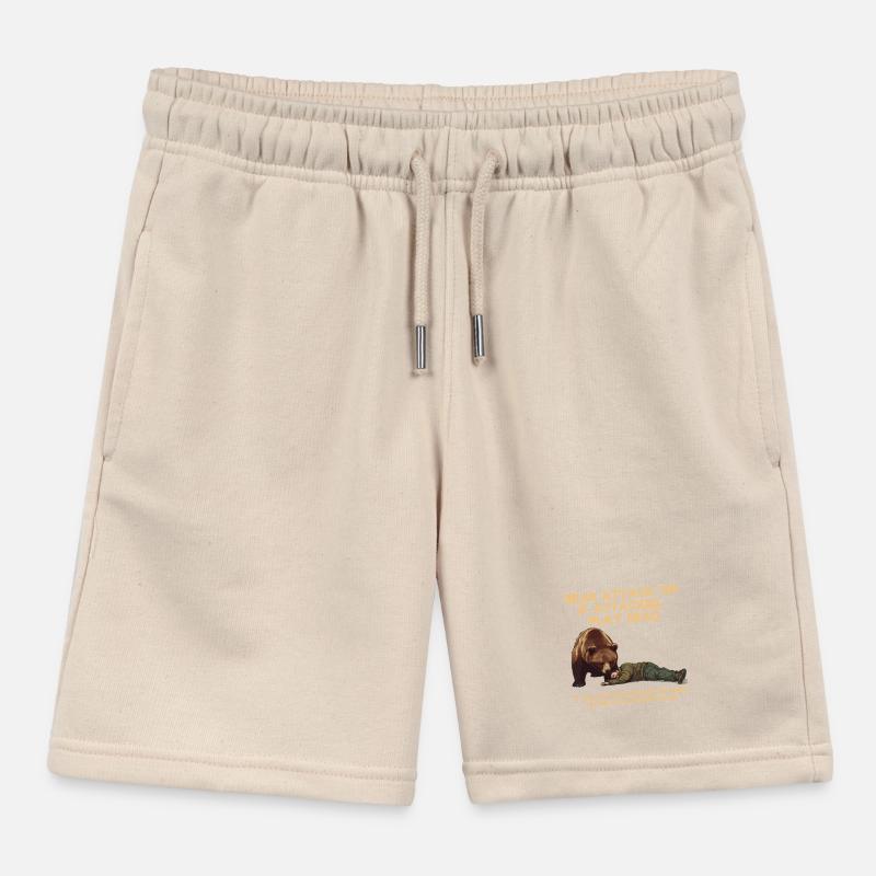 Bear Attack Tip: Feign Death for Attack Kids Organic Sweat Shorts by Stanley/Stella