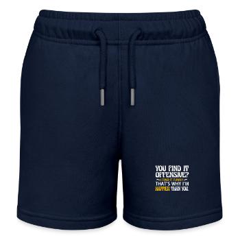 Vous pensez que c’est offensant ? Je pense que c’est drôle - Short de jogging enfant bio Stanley/Stella - bleu marine - Devant
