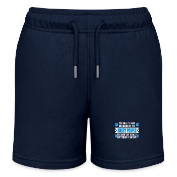Witzige Aussage Über Kleine Leute - Kurz Und - Kinder Organic Joggingshorts Mini Bolter von Stanley/Stella - Navy - Vorne