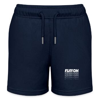 Fuiyoh Casual Lettering in Retro Style - Kids Organic Sweat Shorts by Stanley/Stella - navy - Front