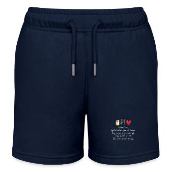 Jeter du sel sur l'épaule gauche de Romarin Im - Short de jogging enfant bio Stanley/Stella - bleu marine - Devant
