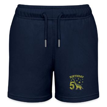 5 Jahre alter Geburtstag Junge Dino Volcano - 5. - Kinder Organic Joggingshorts Mini Bolter von Stanley/Stella - Navy - Vorne