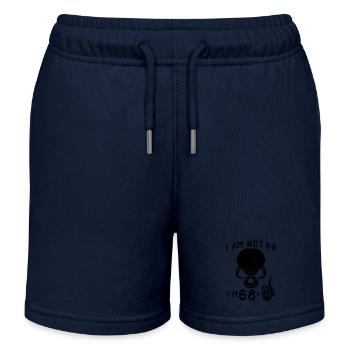 I Am 68 Plus Middle Finger - 69th Birthday - Kids Organic Sweat Shorts by Stanley/Stella - navy - Front