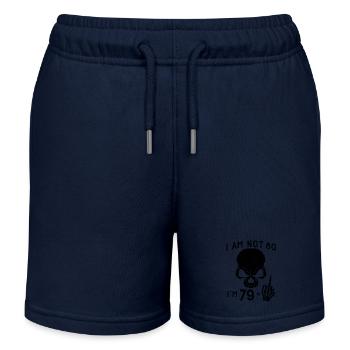 Ich bin 79 plus Mittelfinger - 80. Geburtstag - Kinder Organic Joggingshorts Mini Bolter von Stanley/Stella - Navy - Vorne