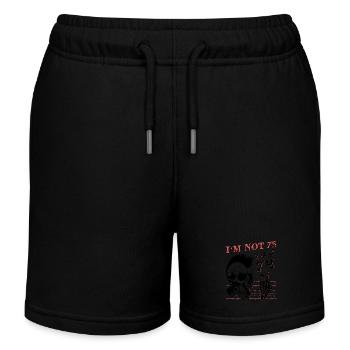 Ich bin 74 plus Mittelfinger - 75. Geburtstag - Kinder Organic Joggingshorts Mini Bolter von Stanley/Stella - Navy - Vorne