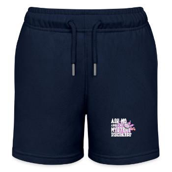 Ask me about my mysterious exit - Kids Organic Sweat Shorts by Stanley/Stella - navy - Front