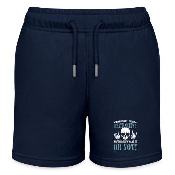 Heavy-Metal-Band Metal Rockmusik Death Metal - Kinder Organic Joggingshorts Mini Bolter von Stanley/Stella - Navy - Vorne