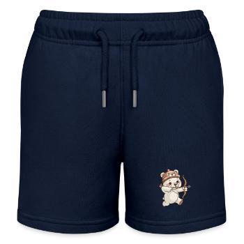 Niedlicher Bär Mit Pfeil Und Bogen - Kinder Organic Joggingshorts Mini Bolter von Stanley/Stella - Navy - Vorne
