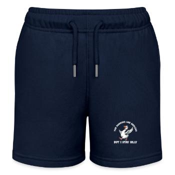 Die Schrecken Sind Endlos Aber Ich Bleibe Albern - Kinder Organic Joggingshorts Mini Bolter von Stanley/Stella - Navy - Vorne