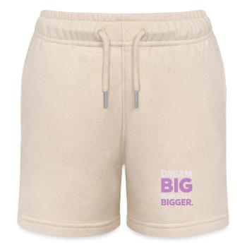 Träume Groß, Manifestiere Größer Zitat - Kinder Organic Joggingshorts Mini Bolter von Stanley/Stella - Natur - Vorne
