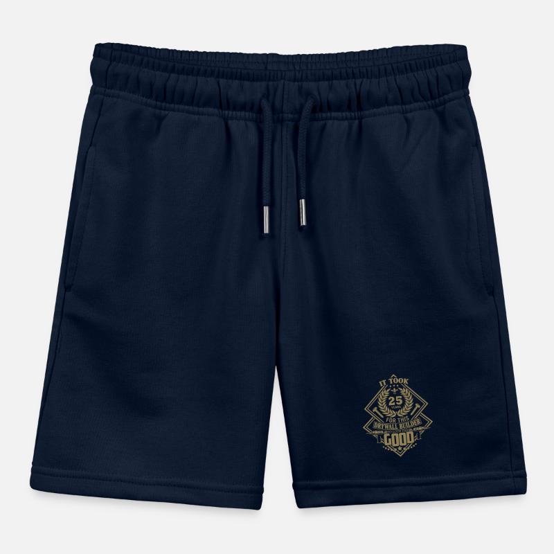 25th Birthday Drywall Drywall Builder Kids Organic Sweat Shorts by Stanley/Stella