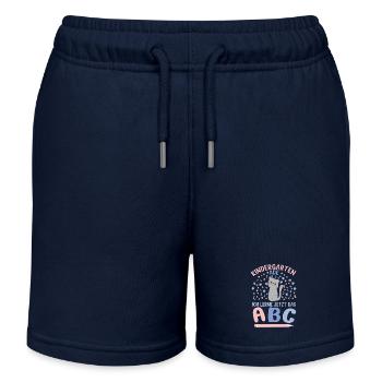 Filles diplômées de la garderie Bye Bye 2026 - Short de jogging enfant bio Stanley/Stella - bleu marine - Devant