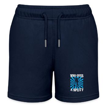 Bowling Kegel Spruch Who gives a Split - Kinder Organic Joggingshorts Mini Bolter von Stanley/Stella - Navy - Vorne
