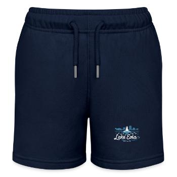 Lake Eola Orlando Florida Vacation Souvenir - Kids Organic Sweat Shorts by Stanley/Stella - navy - Front