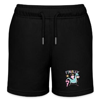 7ème anniversaire Fille Dracon 7 ans Cadeaux - Short de jogging enfant bio Stanley/Stella - bleu marine - Devant