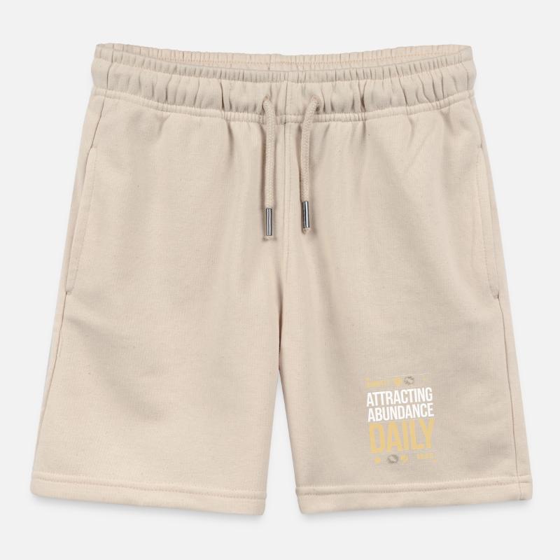 Daily Attraction Prosperity Quote Kids Organic Sweat Shorts by Stanley/Stella
