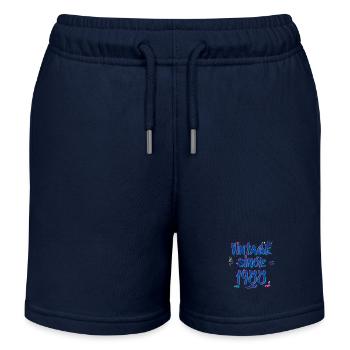 Vintage Since 1955 Graffiti Glitch 70th Bday - Kids Organic Sweat Shorts by Stanley/Stella - navy - Front