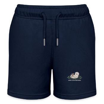 Paresse : Enraciné dans la force, - Short de jogging enfant bio Stanley/Stella - bleu marine - Devant