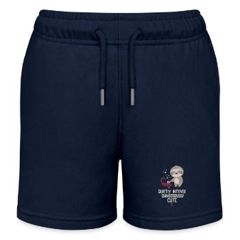 Scorpio Zodiac Sign Sloth: Calm Intense - Kids Organic Sweat Shorts by Stanley/Stella - navy - Front