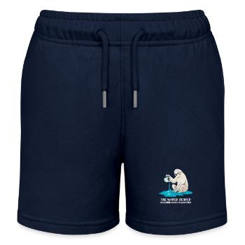 Aquarius Sloth: The Water Carrier of the - Kids Organic Sweat Shorts by Stanley/Stella - navy - Front
