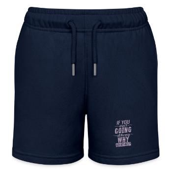 Motivation Spruch geh den ganzen Weg - Kinder Organic Joggingshorts Mini Bolter von Stanley/Stella - Navy - Vorne