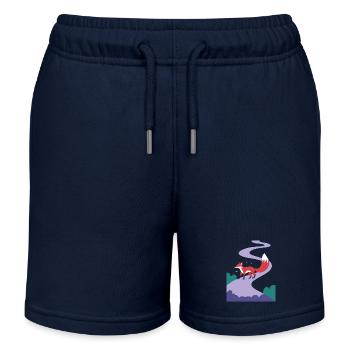 Fuchs Auf Magischem Pfad der Fantasieflucht - Kinder Organic Joggingshorts Mini Bolter von Stanley/Stella - Navy - Vorne