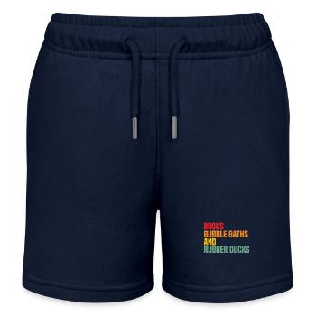 Bücher Schaumbäder und Quietscheenten - Kinder Organic Joggingshorts Mini Bolter von Stanley/Stella - Navy - Vorne
