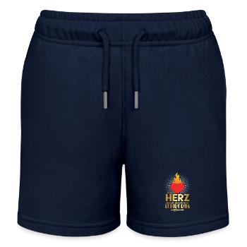 In love with teacher my heart Dear teachers - Kids Organic Sweat Shorts by Stanley/Stella - navy - Front