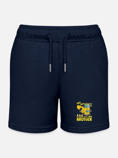 Gravemaskine Barn Klar Til At Blive Storebror - Stanley/Stella børne sweatshorts økologisk - marineblå