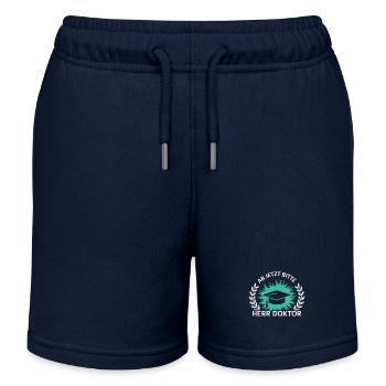 Ab jetzt bitte Herr Doktor Promotion Geschenk - Kinder Organic Joggingshorts Mini Bolter von Stanley/Stella - Navy - Vorne