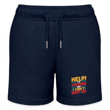 Hilfe! Ich Rede Und Kann Nicht Aufhören - Kinder Organic Joggingshorts Mini Bolter von Stanley/Stella - Navy - Vorne