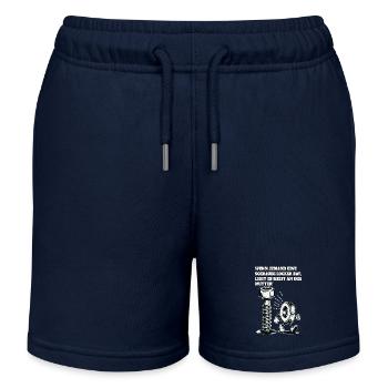 Wenn jemand eine Schraube locker hat Mutter Spruch - Kinder Organic Joggingshorts Mini Bolter von Stanley/Stella - Navy - Vorne