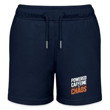 Powered Caffeine & Chaos Energy for Everyday Life - Kids Organic Sweat Shorts by Stanley/Stella - navy - Front