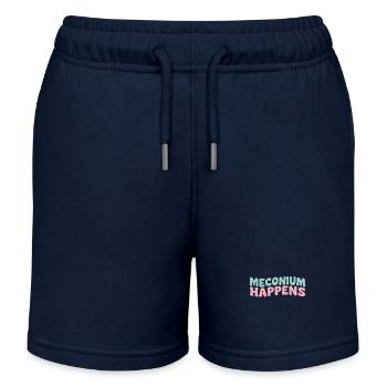 Maconium se produit drôle sage-femme naissance humour citation - Short de jogging enfant bio Stanley/Stella - bleu marine - Devant